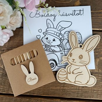   Kreatív húsvéti meglepetés – alkotás és ajándék egyben, Fa színezhető nyuszi