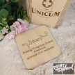 Unicumos gravírozott díszdoboz- natúr fa 